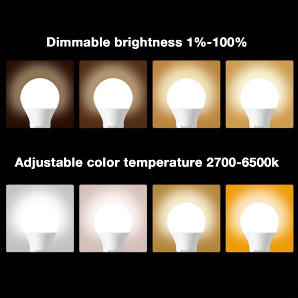 dalattin Tuya Smart Led Bulb,RGBWW WiFi Light Bulbs,Color Changing Light Bulb,Smart Light Bulbs That Work with Alexa &Google Assistant,A19 E26 RGB Alexa Light Bulb,9W(60W Equivalent) 800 Lumen,6Pack - Image 5
