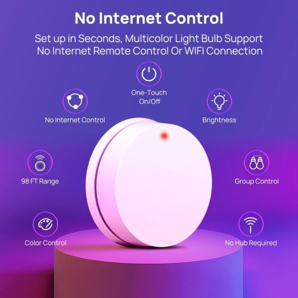 Consciot Smart Light Bulbs with Remote Control, LED Light Bulb That Works with Alexa & Google Home, Color Changing Light Bulb, A19 E26 2.4Ghz WiFi Light Bulbs 60 watt equivalent, 800lm Dimmable 6 Pack - Image 4