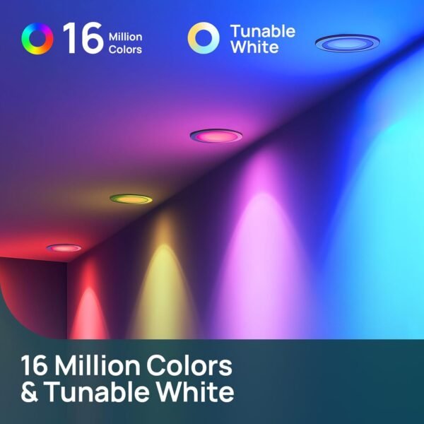 Linkind Matter Smart Light Bulb, BR30 Smart Bulbs, Recessed LED Color Changing Light Bulbs RGBTW, E26 Smart Flood Light Bulbs 650LM 60W Work with Alexa, Apple Home, Google Home, SmartThings, 4Pack - Image 9