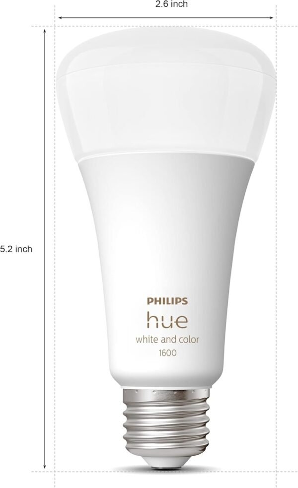 Philips Hue Smart 100W A21 LED Bulb - White and Color Ambiance Color-Changing Light - 4 Pack - 1600LM - E26 - Indoor - Control with Hue App - Works with Alexa, Google Assistant and Apple Homekit. - Image 7