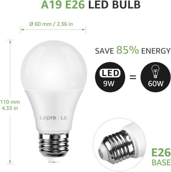 Lighting EVER LED Smart Light Bulbs, Compatible with Alexa and Google Assistant, 60 Watt Equivalent, Dimmable with App (Not Support Traditional Dimmers), Warm White 2700K, A19 E26, 2.4GHz WiFi Only - Image 6