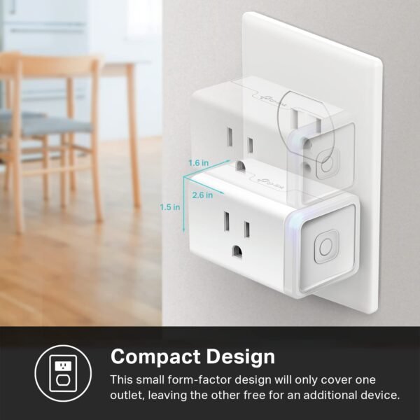 Kasa Smart Plug Mini 15A, Apple HomeKit Supported, Smart Outlet Works with Siri, Alexa & Google Home, UL Certified, App Control, Scheduling, Timer, 2.4G WiFi Only, 4 Count (Pack of 1) (EP25P4), White - Image 6