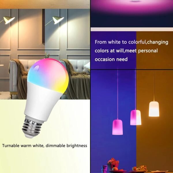 LED Color Changing Light Bulb, RGB Light Bulb 40W Equivalent, 9W A19 6500K White E26 Screw Base, Memory,Dimmable Multicolor Light Bulb for Party Bedroom Home,16 Color Choices - Remote Control - Image 8