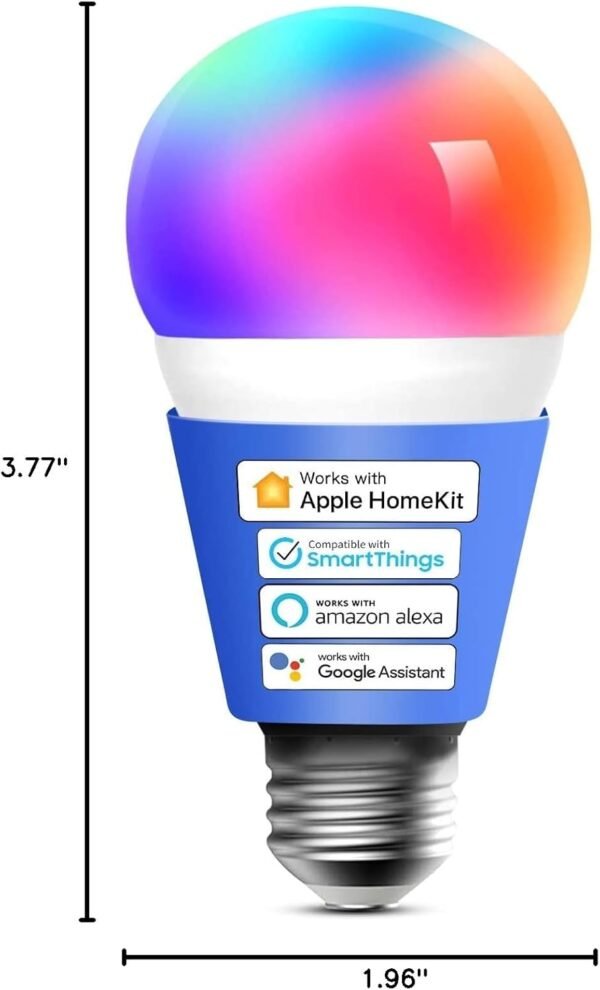 meross Smart Light Bulb, Smart WiFi LED Bulbs Compatible with Apple HomeKit, Siri, Alexa & Google Home, E26 2700K-6500K, 900 Lumens RGBWW 60W Equivalent, 1 Pack - Image 11