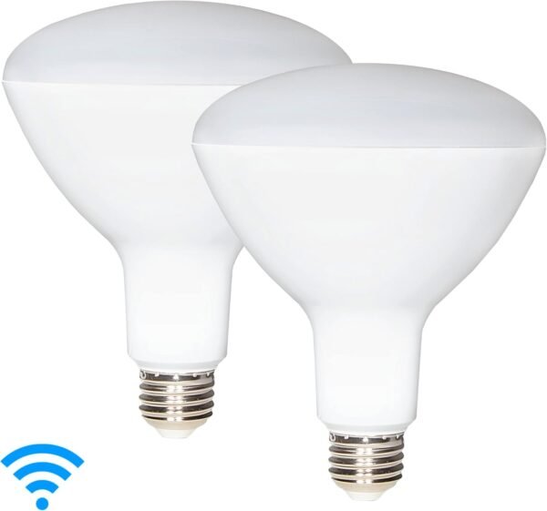 Maxxima Luvoni Smart WiFi LED BR40 Multicolor Light Bulb, CCT Selectable 2700K-6500K, 1300 Lumens, Dimmable, E26 Base, 80W Equivalent, 2 Pack - Image 3