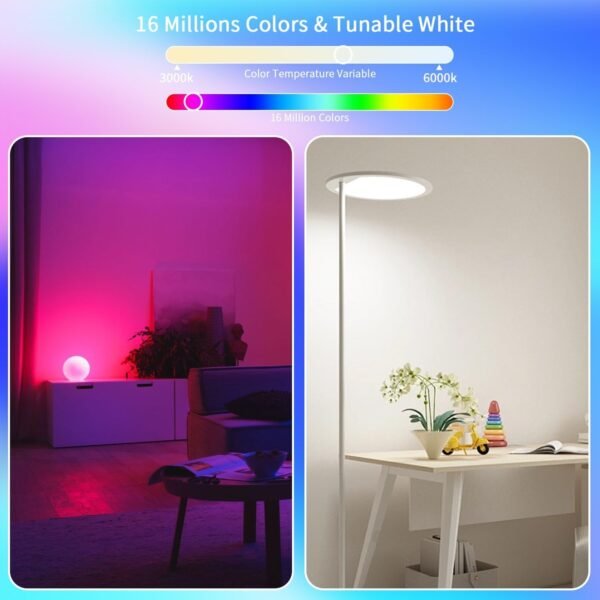 Matter Smart RGBTW WiFi LED Bulb,HomeKit Light Bulb Color Changing, Music Sync with Chirstmas Party, 60W, E26 Base, Works with Siri/Alexa/Google Home, 1 Pack - Image 7