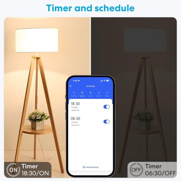 LoraTap Smart WiFi Bulb Socket E26 2 Pack Wi-Fi LED Light Bulb ﻿Timer Lamp Holder Adapter, Voice Control with Amazon Alexa and Google Home, Smart Life App Control from Anywhere by Phone, 30W Max. - Image 4