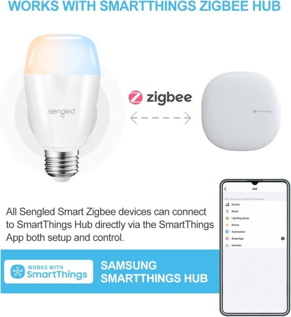Sengled Smart LED Tunable White A19 Starter Kit, 60W Equivalent, 2 Smart Light Bulbs & Hub, Soft White to Daylight 2700-6500K, Works with Alexa, Google Assistant and Siri - Image 5
