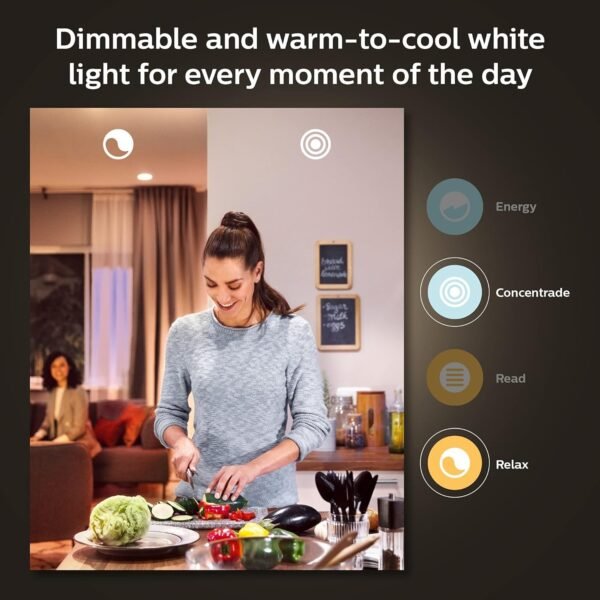 Philips Hue Smart 100W A21 LED Bulb - White and Color Ambiance Color-Changing Light - 1 Pack - 1600LM - E26 - Indoor - Control with Hue App - Works with Alexa, Google Assistant and Apple Homekit - Image 7