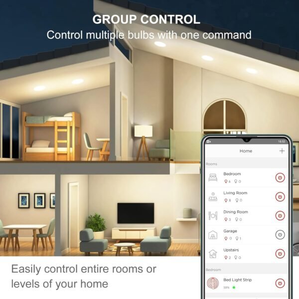 Sengled Zigbee BR30 Smart Bulb, Works with SmartThings and Echo with Built-in Hub, Voice Control with Alexa and Google Home, Hub Required, Dimmable Flood Light Bulb, Soft White 2700K, 2 Pack - Image 6