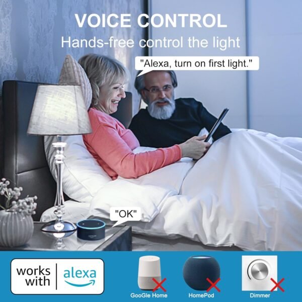 Smart Light Bulbs 13W E26 Smart LED Light Bulb Compatible with Alexa Warm White to White A19 APP Control Bulb Bluetooth Mesh 4 Pack - Image 2