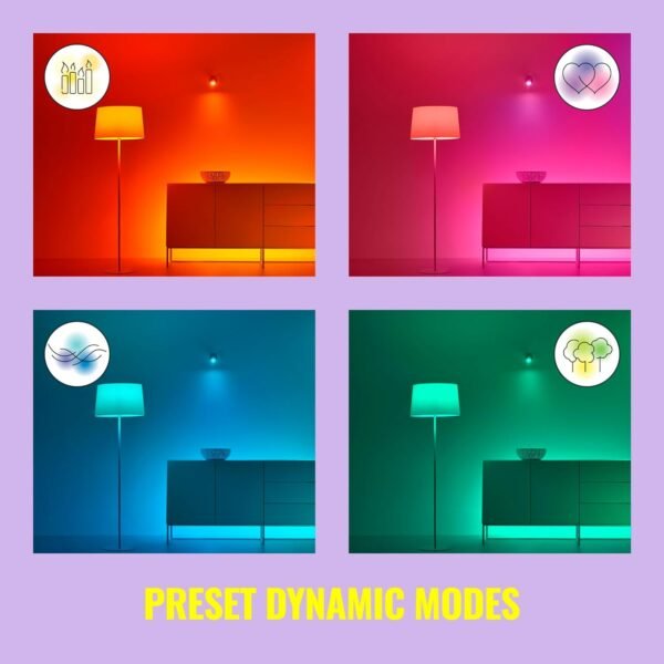 WiZ 40W B12 Color LED Smart Candle-Shaped Bulb - Pack of 1 - E26- Indoor - Connects to Your Existing Wi-Fi - Control with Voice or App + Activate with Motion - Matter Compatible - Image 4
