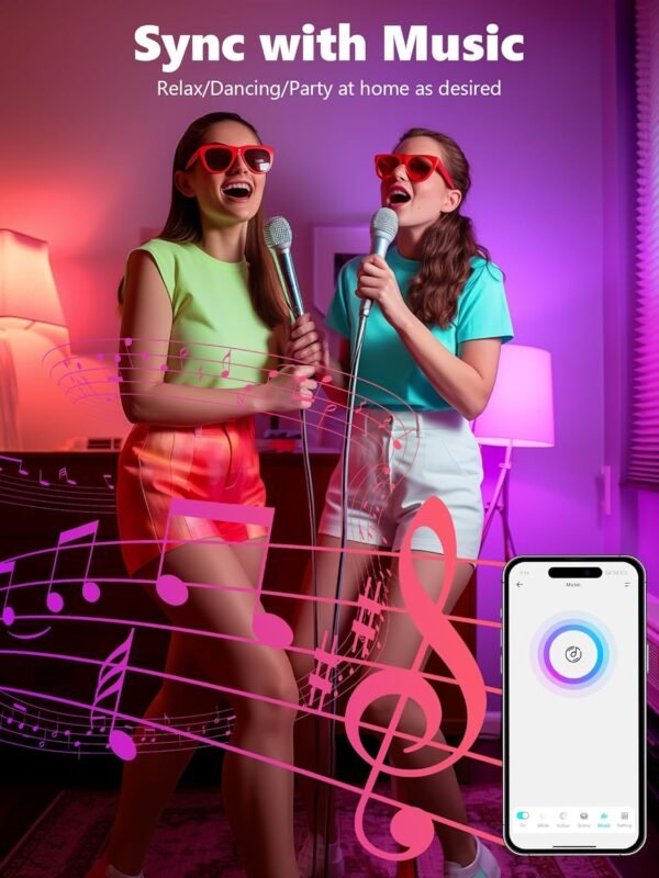 Brizled Smart Light Bulbs, Color Changing Light Bulb, RGBWW LED Light Bulbs App Control, E26 A19 Dimmable Smart Bulb Work with Alexa Google Home, 2.4Ghz WiFi Light Bulb, Music Sync, 9W, 806 LM, 4 Pack - Image 8