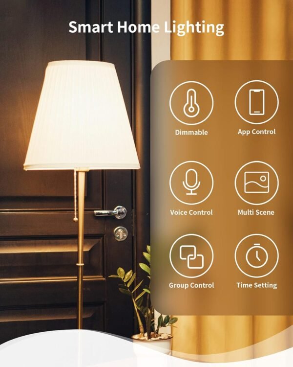 YEELIGHT Smart Light Bulbs 1S, Dimmable Warm White Alexa Light Bulb, Compatible with Alexa & Homekit and Google Home Assistant, No Hub Required, Voice Control Smart Home Device, A19 LED Bulbs - Image 2