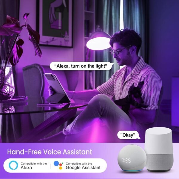 WiFi G9 Smart Bulb, LED Light Bulb, RGBCW, 3.5W=40W, Compatible with Alexa Google Home, Dimmable, Tunable White(2700k-6500k), Smart LED Bulb Remote Control, No Flickering, 3 Pack - Image 5