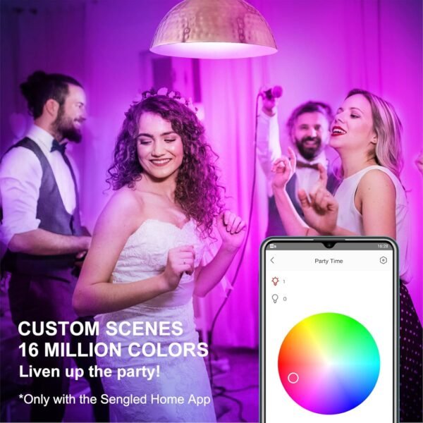 Sengled Color Changing Bulbs That Works with Alexa, Google Home, 3 Pack Starter Kit with Smart Switch, RGB Light A19 E26 Dimmable LED 60W Equivalent, 800LM, 5 Piece Set, White, 3 Count - Image 3