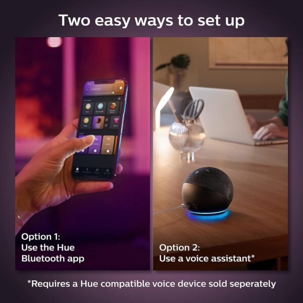 Philips Hue White and Color Ambiance A19 Medium Lumen Smart Bulb, 1100 Lumens, Bluetooth & Zigbee Compatible (Hue Hub Optional), Works with Alexa & Google Assistant, 1 Bulb - Image 7