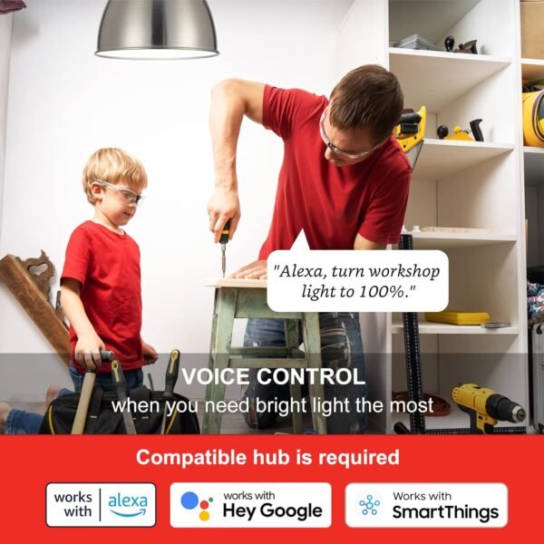 Sengled Zigbee Smart Light Bulbs, Smart Hub Required, Work with SmartThings and Echo with Built-in Hub, Voice Control with Alexa and Google Home, 2700K 100W Eqv. A19 Alexa Light Bulb, 2 Pack - Image 5