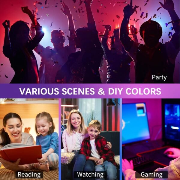 Light Bulbs with Matter, Smart Light Bulbs, WiFi Led Light Bulb Works with Alexa/Google Home/Apple Home/SmartThings, Hub Required, Smart Bulb, Color Changing Light Bulb, A19, E26, 2 Packs - Image 9