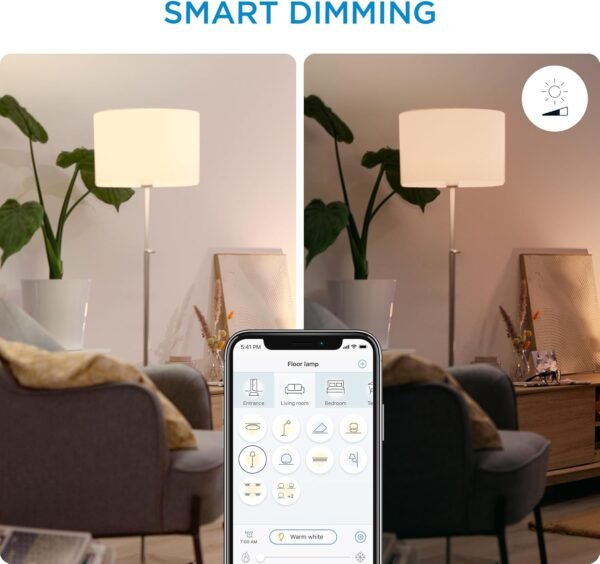 WiZ 100W Eq. (14.5W) A21 Daylight (5000K) LED Smart Bulb - Pack of 3-1600 Lumen- E26 - Indoor - Connects to Your Existing Wi-Fi - Control with Voice or App - Activate with Motion - Matter Compatible - Image 6