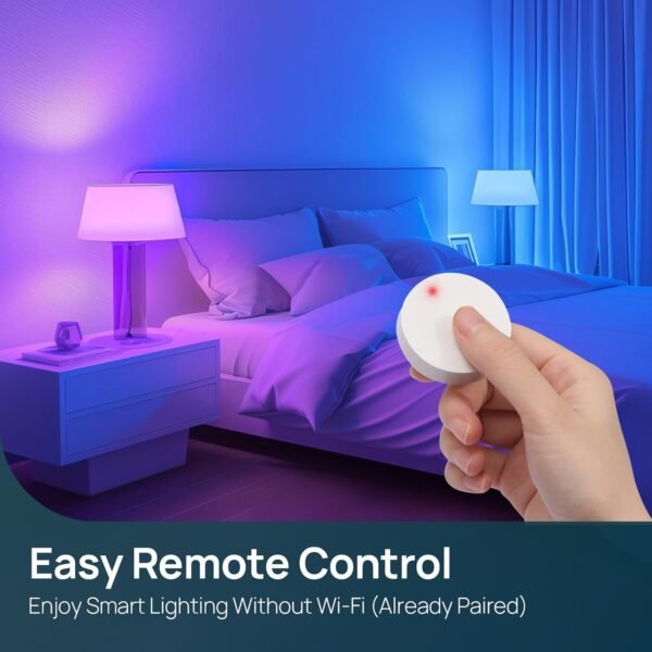 Linkind Smart Light Bulbs with Remote Control, Smart Bulb That Work with Alexa & Google Home, 16 Million Color Changing Light Bulbs 60W, A19 E26 2.4Ghz WiFi Light Dimmable,1800K-6500K,800lm 4 Pack - Image 3