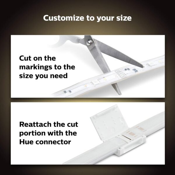Philips Hue Indoor 3-Foot Smart LED Light Strip Plus Extension - Color-Changing Single-Color Effect - Requires Base Kit - Control with Hue App - Works with Alexa, Google Assistant and Apple HomeKit - Image 6