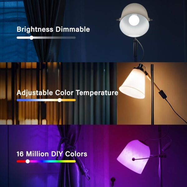 Sengled WiFi Color Changing Light Bulb, Alexa Smart Light Bulbs that Work with Alexa & Google Assistant, A19 RGB No Hub Required, 75 W Equivalent 800LM CRI>90, Set of 4 - Image 6