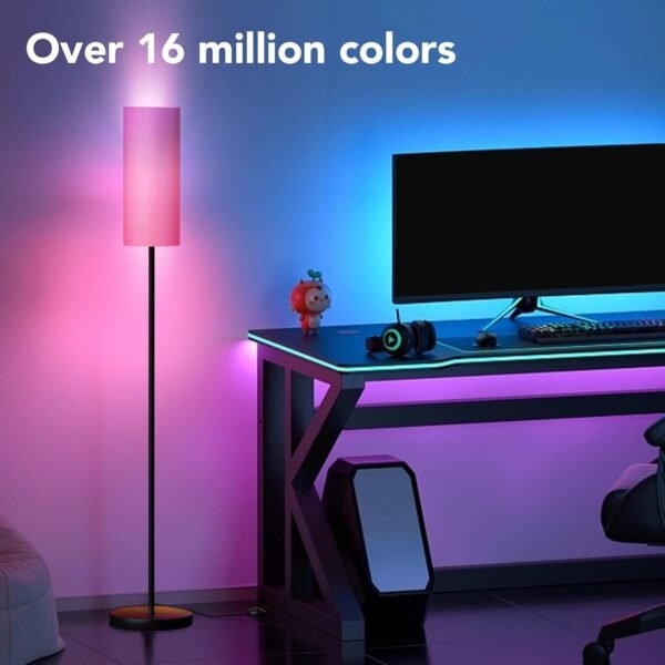 PARTPHONER Floor Lamps for Living Room with Matter Smart LED Light Bulb Work with Google Home/Alexa/Apple Home/SmartThings/Siri, Modern Standing Lamp Color Changing Light Bulb, Smart Home Integration - Image 4