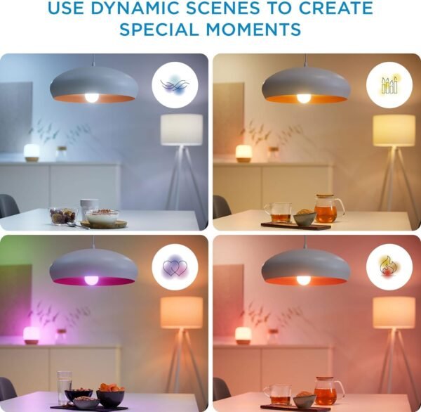 WiZ 100W Eq. (14.5W) A21 Color LED Smart Bulb - Pack of 3 - E26- Indoor - Connects to Your Existing Wi-Fi - Control with Voice or App + Activate with Motion - Matter Compatible - Image 9