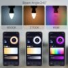 MoesGo Smart Candelabra Led Light Bulbs, WiFi E12 Smart Bulbs, 2700K-6500K CW& RGB Dimmable, Smart Life/Tuya APP Remote Control, Work with Alexa/Google Home, 470lm 5W (40W Equivalent) 2 Pack No Hub - Image 3