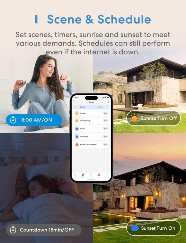 Meross Smart Light Switch Supports Apple Homekit, Siri, Alexa, Google Assistant & SmartThings, 2.4Ghz WiFi Light Switch, Neutral Wire Required, Single Pole, Remote Control Schedule, 2 Pack - Image 2