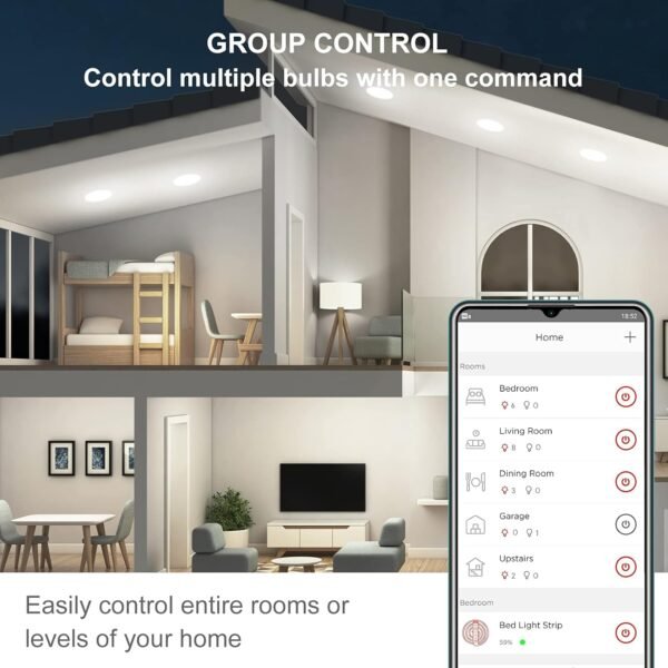 Sengled BR30 Smart Light Bulb, Updated FFS WiFi Led Flood Light Bulbs, Smart Bulbs That Works with Alexa, Google Assistant, E26 Daylight,60W Equivalent, 650LM, 2.4GHz WiFi Only, No Hub Required, 2Pack - Image 5