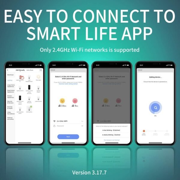 ANWIO 2-Pack Smart Light Bulbs 8.5W (60W Replacement) A19 E26 LED Bulb Work with Alexa, Google Assistant, Smart Life App, Tuya App, Color Changing, No Hub Required - Image 9