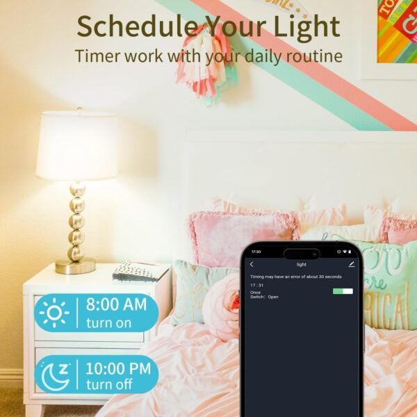 Matter Smart Light Bulbs| 9W 900LM Work with Alexa, Matter, Apple Home, Google Home| 2.4GHz WiFi Bluetooth Light Bulb|Music Sync A19 E26 RGBWW Color Changing LED Light Bulb| 2Pack - Image 7