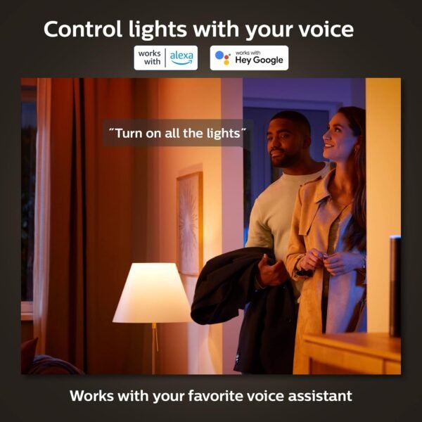 Philips Hue Smart 40W Candle-Shaped Filament LED Bulb - White Ambiance Warm-to-Cool White Light - 2 Pack - 270LM - E12 - Indoor - Control with Voice or App - Image 8