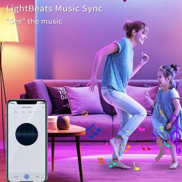 Smart Candelabra LED Bulbs 40 Watt Equivalent, 300lm, E12 LED Bulb Compatible with Alexa/Google Assistant/Smart Life, No Hub Required, Dimmable, 2.4GHz WiFi Only, 3 Pack, C37-3 - Image 4