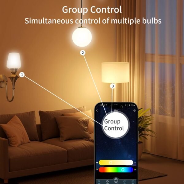 Matter Smart Light Bulbs| 9W 900LM Work with Alexa, Matter, Apple Home, Google Home| 2.4GHz WiFi Bluetooth Light Bulb|Music Sync A19 E26 RGBWW Color Changing LED Light Bulb| 2Pack - Image 6