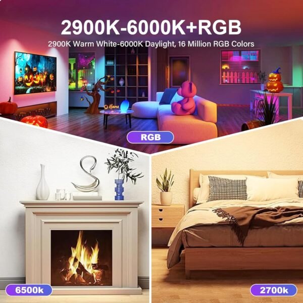 Smart Light Bulbs, Dimmable BR30 Color Changing Light Bulbs, E26 LED Flood Light 1300LM 13W (Equivalent 100W), Work with Alexa/Google Home/SmartThings, Music Sync Light Bulb 2.4G WiFi only - Image 4