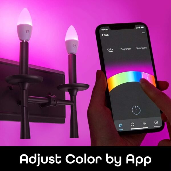 Prisma Plus E12 B11 Candle Wi-Fi Smart Bulb - 40W Color and Tunable White Smart (4-Pack) - Image 3
