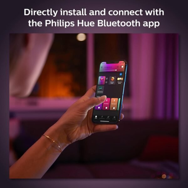 Philips Hue Smart 100W A21 LED Bulb - White and Color Ambiance Color-Changing Light - 4 Pack - 1600LM - E26 - Indoor - Control with Hue App - Works with Alexa, Google Assistant and Apple Homekit. - Image 10