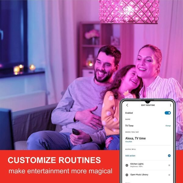 Sengled Alexa Light Bulbs, 75W Equivalent, S1 Auto Pairing with Alexa Devices, Smart Light Bulb that Work with Alexa, Bluetooth Mesh Smart Home Lighting, ‎Multicolor Dimmable, No Hub Required,4-Pack - Image 5