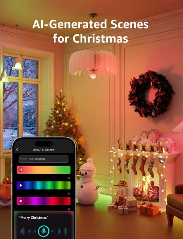 Lepro B1 AI Smart Light Bulbs - WiFi & Bluetooth RGBWW Color Changing LED Bulb Compatible with Alexa & Google Assistant, AI Generated Lighting, AI Voice Control, Music Sync, 2.4GHz Only, 2 Packs - Image 2