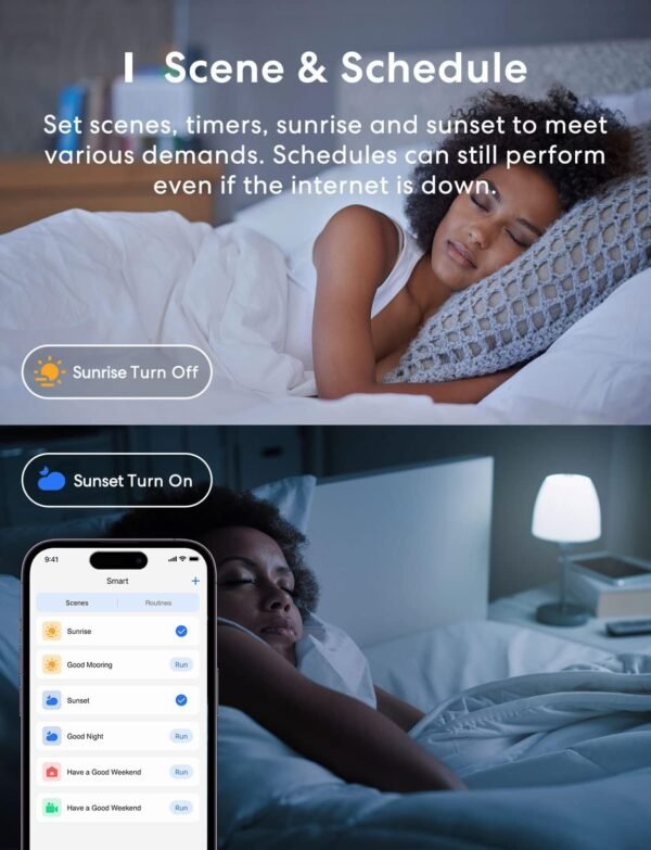 meross Smart Light Bulb, Smart WiFi LED Bulbs Compatible with Apple HomeKit, Siri, Alexa, SmartThings, Dimmable E26 Multicolor 2700K-6500K RGBWW, 900 Lumens 60W Equivalent 2 Pack Cool White A19 - Image 3