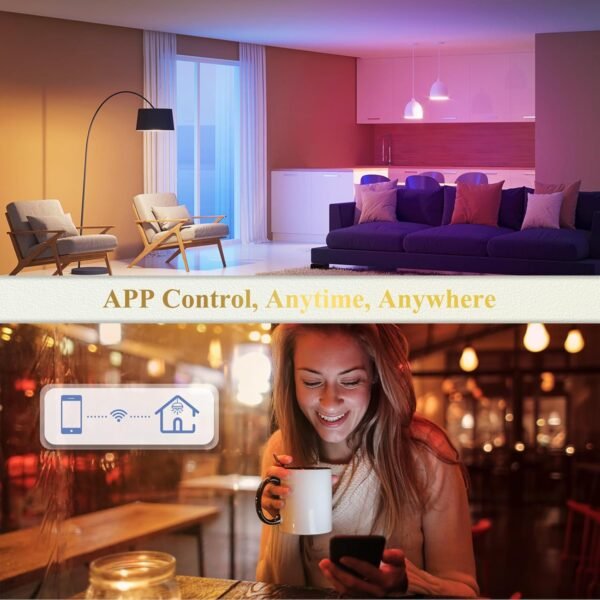 DiCUNO MR16 Smart Bulb Alexa, RGBCW Color Changing GU5.3 Light Bulb Compatible with Google Home, Dimmable with App, AC/DC 12V, 110° Beam Angle 40W 400LM, 2.4GHz WiFi, Landscape Light, 4-Pack - Image 7
