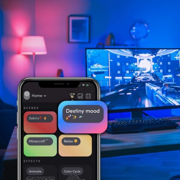 LIFX Color, A19 1100 lumens, Wi-Fi Smart LED Light Bulb, Billions of Colors and Whites, No bridge required, Works with Alexa, Hey Google, HomeKit and Siri, Multicolor - Image 4