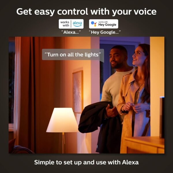 Philips Hue Smart 25W Candle-Shaped Filament LED Bulb - Soft Warm White Light - 2 Pack - 270LM - E12 - Indoor - Control with Hue App - Compatible with Alexa, Google Assistant and Apple Homekit. - Image 4