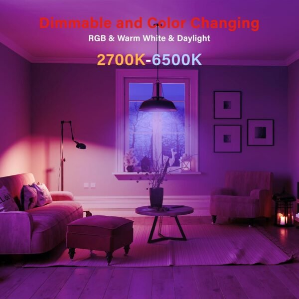 Sengled Dual Mode Smart Light Bulbs with Remote & App Control, Color Changing Light Bulbs, RGBW LED Light Bulbs 2700K-6500K Dimmable, 60W Equiv, Group Control, Timing, Sunrise & Sunset (4P+ 1 Remote) - Image 6