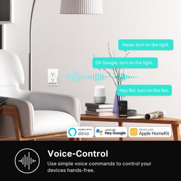 Kasa Smart Plug Mini 15A, Apple HomeKit Supported, Smart Outlet Works with Siri, Alexa & Google Home, UL Certified, App Control, Scheduling, Timer, 2.4G WiFi Only, 4 Count (Pack of 1) (EP25P4), White - Image 5