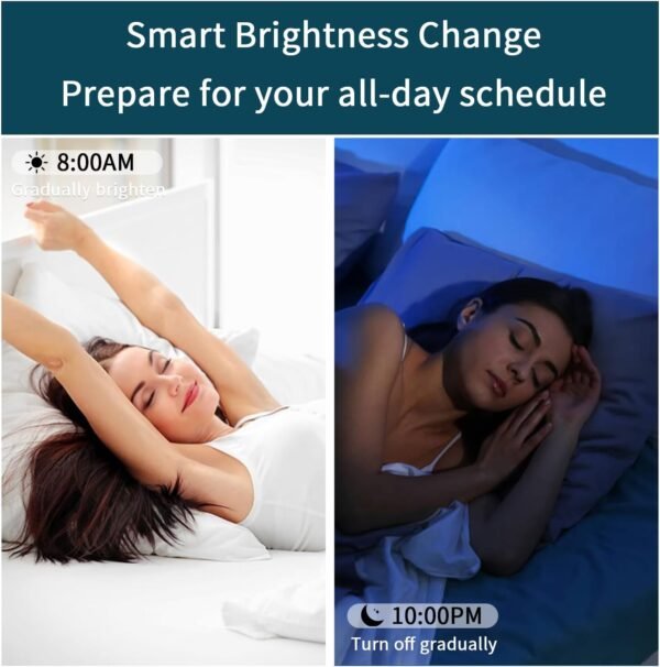 Matter Smart RGBTW WiFi LED Bulb,HomeKit Light Bulb Color Changing, Music Sync with Chirstmas Party, 60W, E26 Base, Works with Siri/Alexa/Google Home, 1 Pack - Image 8