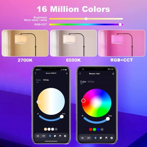ShowyLive Smart Light Bulb 4 PK, WiFi & Bluetooth 5.0 Smart Bulbs That Compatible with Alexa & Google Assistant, A19 RGB, Music Sync, 9W 850LM CRI>80 - Image 4